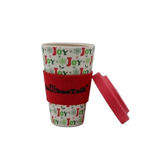 Eco Friendly riutilizzabile da viaggio tazza da caffè 12oz RPET da portare via tazze di bambù per andare tazze per bere tazza di bevande fredde con succo di caffè - Product Image 3