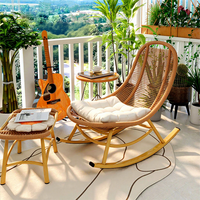 Fauteuil inclinable à bascule pour salon, balcon, cour et terrasse - Cadre en métal Wisteria, design moderne