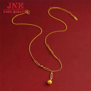 Nuova Collana con Ciondolo a Sfera in Rame Effetto Oro per Uomo e Donna, Bracciale Geometrico, Ornamento in Stile Retrò alla Moda - Product Image 2