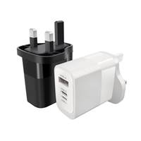 Justlink US UK EU Plug 30W Charger USB a C L 3 Ports Charger QC 3.0 PD Wall Charger Kompatibel Secara Luas untuk iPhone 17 15