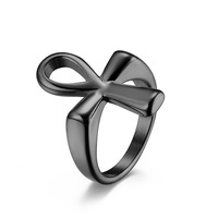 Anillo Personalizado con Cruz Ankh Egipcia, Chapado en Oro de 18K, Anillo de Acero Inoxidable con Cruz, Joyería para Mujeres y Hombres, Regalo de San Valentín