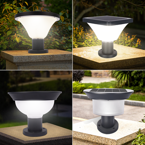Outdoor Waterproof LED Solar Powered Aluminum Lawn Bollard Gate <b>Post</b> Pathway Lamp Garden Decorative Solar Pillar <b>Light</b> NJ-SG9 NJ - Product Image 4