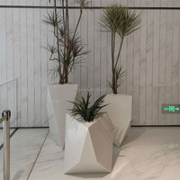 Grand pot de fleurs en acier inoxydable durable pour l'extérieur / Grand vase décoratif pour le sol / Jardinière pour plantes et arbres pour la maison et le jardin