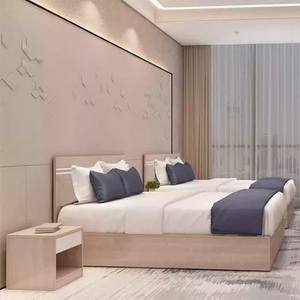 Custom Economical Durable Commercial Furniture Modern Bedroom Sets Simple Wood Base <b>Bed</b> <b>Frame</b> for Hotel Airbnb Rental Apartment - Product Image 1