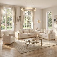 Canapé d'angle rectangulaire moderne de luxe italien en tissu, avec structure en bois massif et finition dorée, pour aménagement de salon de villa ou de manoir