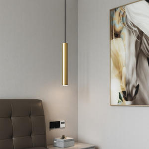 Zèle éclairage lampe suspendue de chevet moderne cuivre tube noir suspension pour salle à manger ou restaurant - Product Image 1