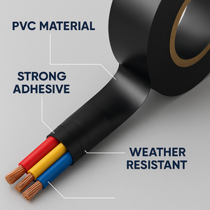 Автомобильный класс ПВХ электроизоляционная лента термостойкая Водонепроницаемая Прочная резиновая клейкая проволока обмоточный рулон - Product Image 3
