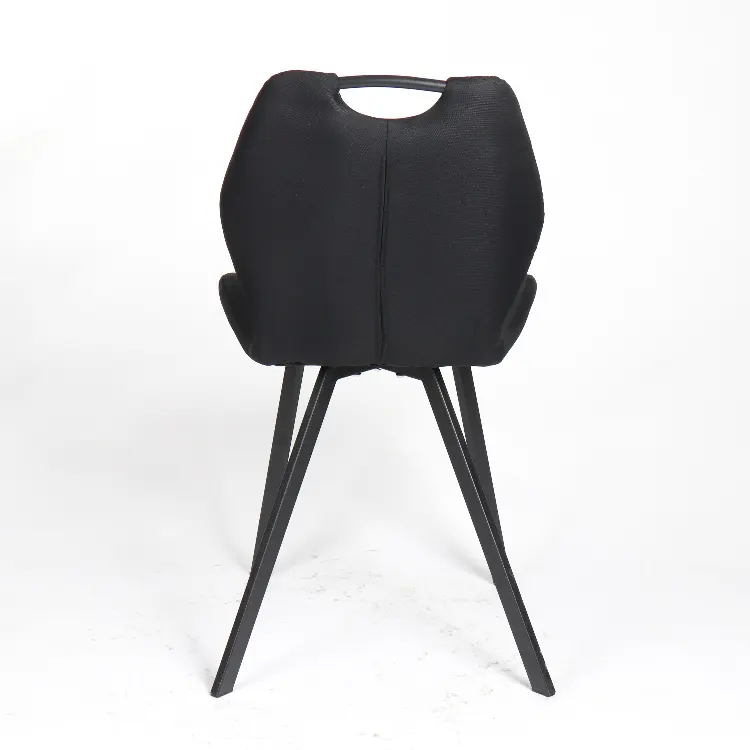 Minimalist Convenient Easy Install Black Velvet Upholstered Seat Stripe Pattern Dining Room Chair