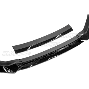 4 piezas de alerón divisor de labio de parachoques delantero para coche, kit de carrocería desmontable, cubierta negra brillante para Audi A3 S-line / S3 2017-2019 - Product Image 4