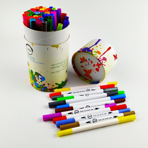 Super Brand 120 colores Fineliners Art Markers Dual Tip Brush Pen para adultos y niños para venta al por mayor - Product Image 5