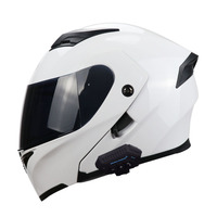 Casque de moto modulaire homologué DOT avec Bluetooth, double visière, intégral, rabattable, intégré pour adultes, hommes, femmes