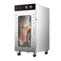 Huishoudelijke roestvrijstalen machine voor het drogen van rundvlees, vis, vlees, gerookte salami, worst, fruit en groenten, met laag energieverbruik en hoge capaciteit.