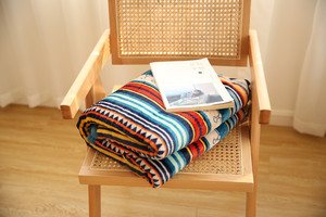 Sherpa <b>Knitted</b> <b>Throw</b> Blanket Soft Flannel Printed Fuzzy Outdoor Blanket - Product Image 2