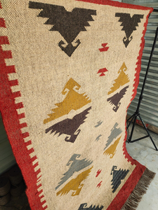 Kilim Style Tribal Handwoven Wool Jute Runner <b>Rug</b> Geometric <b>Boho</b> Farmhouse Carpet for Hallway Entryway Living Room Floor Decor - Product Image 6