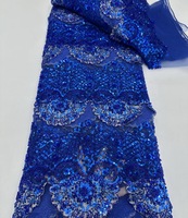 Dentelle française festive, matériau en dentelle filet perlée et pailletée, idéale pour les mariages, les fêtes et les événements culturels.