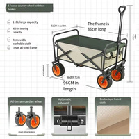 Chariot utilitaire pliable réglable et robuste pour camping en plein air, plage, pique-nique