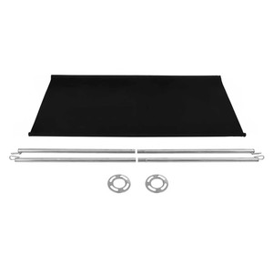 Black Canvas Barrier Posts Safety Crowd <b>Control</b> Belts Stainless Steel Queue Pole for Crowd for Hotels - Product Image 2