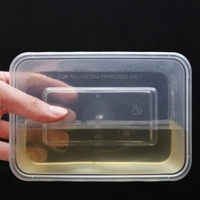 Récipient alimentaire en plastique jetable rectangulaire clair de vente chaude, boîte à déjeuner alimentaire PP micro-ondable