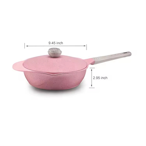 Vente flash : Batterie de cuisine 5 pièces, <span class=keywords><strong>induction</strong></span> domestique, nouvelle, antiadhésive, wok rose, fonte d'aluminium, cocotte - Product Image 3