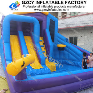 Gran parque acuático con <span class=keywords><strong>tres</strong></span> toboganes con piscina, Castillo de combinación inflable para disparar - Product Image 6