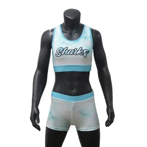 Groothandel Op Maat Gemaakte Cheerleading-Uniformen Gesublimeerd All Star Cheer Oefenbeha En Shorts