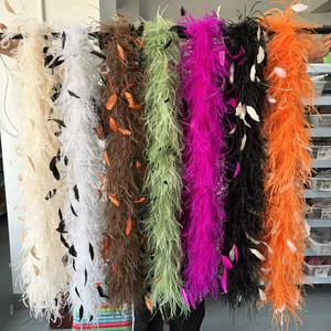 Boa de Plumas de <span class=keywords><strong>Avestruz</strong></span> Teñidas a Medida de Alta Calidad, 6, 8, 10, 12, 15 Capas, 2 Metros, Plumas de Gallo, Accesorio para Disfraces, Fiestas y Bodas - Product Image 6