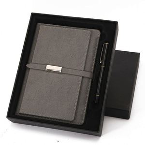 Ensemble cadeau promotionnel d'affaires de luxe : porte-cartes, stylo, porte-clés, carnet A5 en cuir PU, batterie externe, logo personnalisé, cadeau d'entreprise - Product Image 6