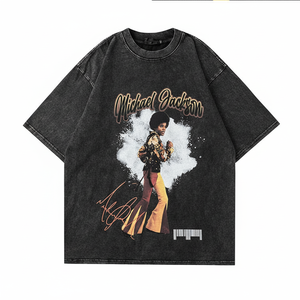 เสื้อยืดพิมพ์ลายกรดสีดำ ผ้าฝ้าย 100% ผู้ผลิตขายส่ง เสื้อผ้าสตรีทแวร์เนื้อหนา - Product Image 1