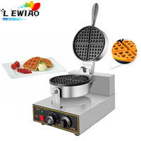 Machine à gaufres commerciale 1200W, machine à gaufres électriques en acier inoxydable, mini machine à gaufres bulles pour gâteaux aux œufs