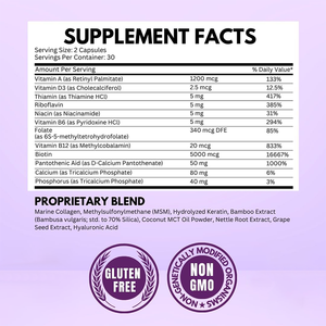 Capsules de biotine, collagène et kératine en marque privée, 25000 mg, complément beauté pour la croissance des <span class=keywords><strong>cheveux</strong></span>, une peau éclatante et des ongles forts - Product Image 6