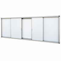 Tableau blanc coulissant multi-panneaux avec cadre en aluminium pour salle de classe, tableau d'écriture coulissant personnalisé sans cadre à joint central
