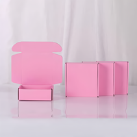Quantité minimale de commande bas Logo personnalisé imprimé serrure d'oreille carton ondulé Aper emballage couleur Mailer expédition postale boîte rose bleu boîte