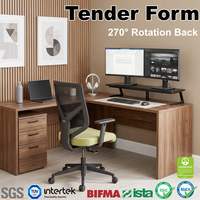 Chaise de bureau ergonomique en maille avec dossier inclinable, assise en mousse moulée, accoudoirs 3D, vérin à gaz classe 4, pour projets de bureaux d'entreprise, certifiée BIFMA GTChair