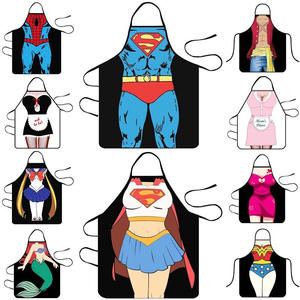 Vendita all'ingrosso al dettaglio Sunyue moda carina stampa digitale poliestere impermeabile su misura Superman Cos grembiule - Product Image 1
