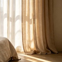 Cortinas Modernas Inteligentes con Motor y Control Remoto, Cortinas Opacas Personalizadas para Hoteles, de Poliéster/Lino, para Todas las Estaciones