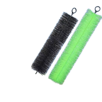 Brosse de filtration pour bassin, noyau en acier inoxydable 304, support de filtration biologique, poils en nylon/PP noir et vert pour bassins à carpes koï et jardins