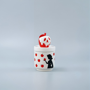 Scatola Portagioie 3D in Dolomite Dipinta a Mano a Forma <span class=keywords><strong>di</strong></span> Teschio - Design Personalizzato Tema Fiaba Scura con Ragazza Silhouette - Product Image 3