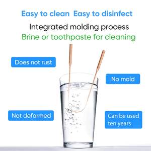 Limpiador de raspador de lengua de cobre puro 100% antimicrobiano reutilizable de higiene bucal para el tratamiento del mal aliento - Product Image 5