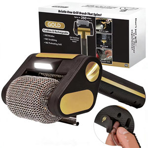 แปรงปิ้งย่างแบบชาร์จไฟได้รุ่นใหม่ พร้อมไฟ LED วัสดุสแตนเลสเกรดอาหาร ไม่มีขนแปรง ใช้ทำความสะอาดได้ - Product Image 3