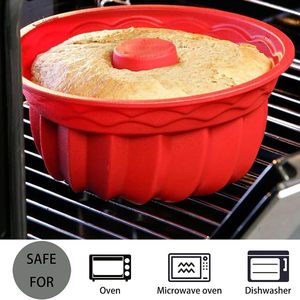 Moules à gâteau en silicone cannelés, moule à pâtisserie rond en silicone, moule tube cannelé sans BPA de 9 pouces, moules de cuisson antiadhésifs pour gâteaux - Product Image 3