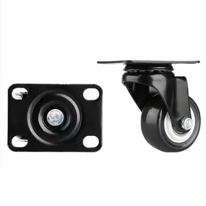 Contemporary Black PVC <b>Plastic</b> Plate Swivel Caster <b>Wheels</b> 2 Inch 50mm Ball Bearing 50kg Load For Industry Living Room Furniture - Product Image 3