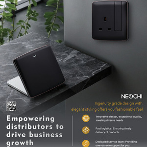 Nhà Máy Giá PC Chất liệu an toàn chống cháy Anh tiêu chuẩn 2 gang 13A tường chuyển đổi ổ cắm điện điện với 2 Neon - Product Image 6