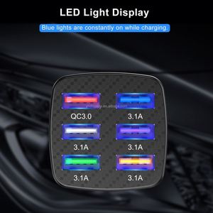 6USB QC3.0 Fast Charging Car Charging Square 6-port Mobile Phone Charger QC3.0 Fast Charging Head Wholesale - Product Image 6