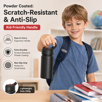 Bouteille isotherme de voyage en acier inoxydable 304 de 350 ml pour enfants, avec paille et couvercle amovible, anti-fuite, isolation thermique 12-24 heures