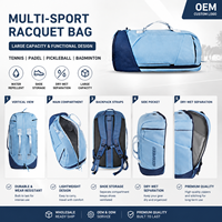 Sac de sport multifonctionnel en tissu Oxford, grande capacité 35L, résistant à l'eau, compartiment séparé pour chaussures (sec/humide), personnalisable