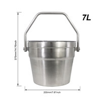 Seau à glace isotherme en acier inoxydable à double paroi avec logo personnalisé, 4,2 L et 7,2 L, pour le camping en plein air, les bars, le refroidissement du vin et de la bière