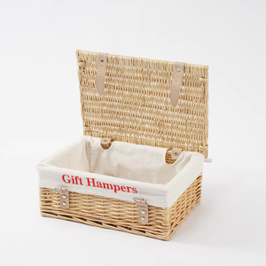 Luxury Rectangle Willow <strong>Storage</strong> <strong>Baskets</strong> Hamper Boxes for Bulk Gifts and Baby <strong>Wicker</strong> Gift <strong>Baskets</strong> - Product Image 1