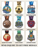Médaille de sport durable en alliage de zinc OEM, gravée au laser avec motif bec de cerf 3D, personnalisée pour compétition de Tchoukball avec cordon imprimé tribal