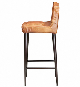 Silla de Bar Estilo Industrial con Estructura Metálica, Patas de Acero Resistentes y Respaldo Soportador para Cafetería o Bistro - Product Image 5