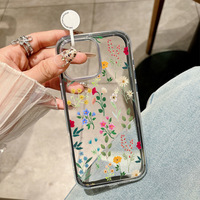 Coque de téléphone 3-en-1 transparente en TPU souple et acrylique avec nœud et fleur couleur bonbon pour iPhone 17 Air 16 13 11 15 14 18 Pro Max